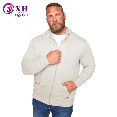 China Wholesale Big & Tall Long Sleeve Anti Shrink Blank Sweatshirts Men Loose Full Zip Up Unisex Hoodies Plus Size Mens Hoodies for sale