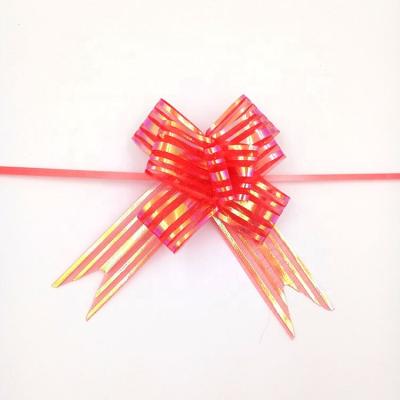 China Fashion Pull Ribbon Organza Printed Ribbon Bow Tie Pull Flower Ribbon For Gift Decoration for sale