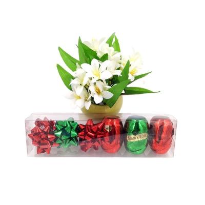 China Fashion Christmas Ribbon Star Bow Polypropylene Ribbon Egg Ribbon Balloon Egg For Decoration for sale