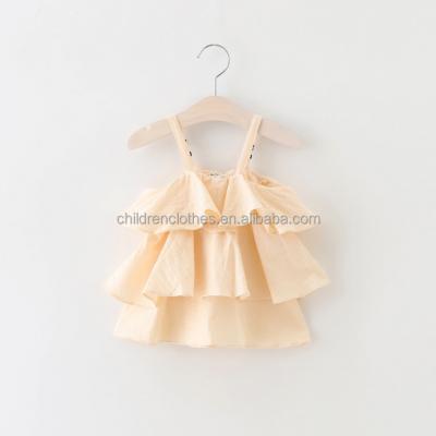 China Lovely anti-static baby clothes toughen sleeveless top shirt baby clothes princess girl dress for sale