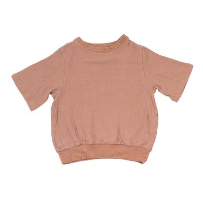 China 100% cotton muslin cotton children's clothing children's short sleeve baby top selling boys T-shirt tablets 100% cotton boutique tank tops for sale