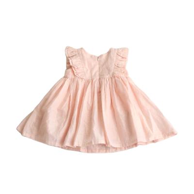 China New Style Breathable Gold Blocking Kids Dress Ruffle Summer Girl Sleeveless Princess Dress for sale