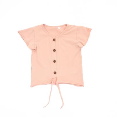 China Sleeveless Anti-pilling Solid Color Springs With Button Knit Cotton Baby Top for sale