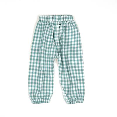 China Anti-pilling blue plaid baby clothes unisex children pants boys fashion boys new fashion canvas kids pants for sale