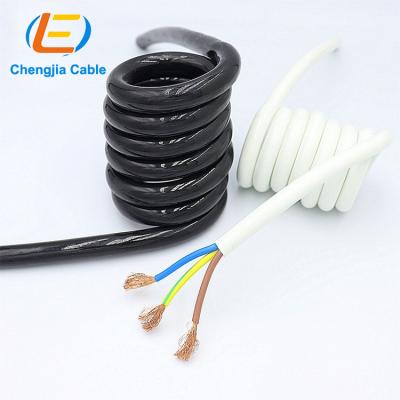 China Multi Cores Heating PU Coiled Spiral Cable With Customized Electric Curly Cable Spring Cable Power And Control Cords for sale