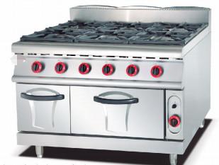 China Commercial Stainless Steel Gas Range 6 Burner Stove for Heavy Duty Restaurants for sale