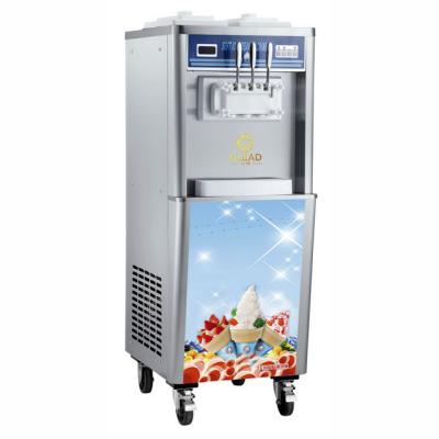 China Industrial Soft Ice Cream Machine with Dual Hoppers 2x10L Freezing Tank 25kg/h Production for Rapid Cooling for sale