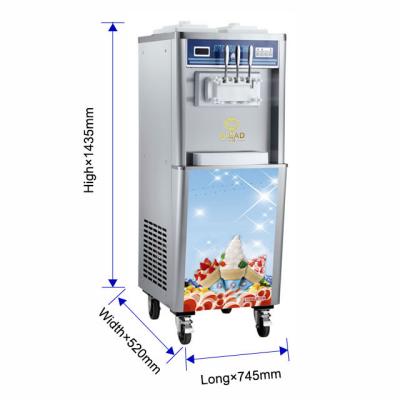 China Commercial Ice Cream Making Machine 2.6kW R22/R404A Refrigerants 2x1.8L2x2.1L Capacity 330-420 Cups/hr for sale