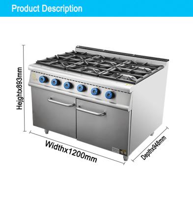 Κίνα Commercial Gas Range Stove Oven 6-Burner Cooker with Powerful Oven for Professional Kitchens προς πώληση