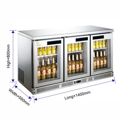 China 180L Bar Air cooled Refrigerator with Fan Cooling R134a Refrigerant Temperature Range 4.C to 8.C for sale