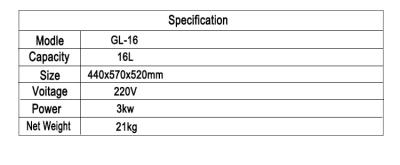 China Portable 16L Commercial Hotel Chicken Fryer With 21 Kg N.W. And 3 Kw Power zu verkaufen