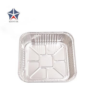 China Eco - Friendly Square Aluminum Foil Meal Food Container For Food Packaging for sale