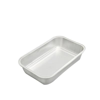 China Eco-friendly Food Container With Lid Airline Aluminum Foil Disposable Food Packaging Baking Rectangular Alloy8011 Ready-to-eat Eco-friendly Blister for sale