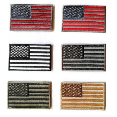 China Hot polyester customized colorful Embroidered Tactical USA Flag Patch for sale