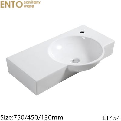 China Modern Factory Made Wear Resistance White Ceramic Wall Hung Small Basin Cabinet Sink for sale