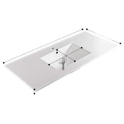 China Modern Rectangular Slim Edge Countertop Bathroom Vanity Ceramic Basin for sale