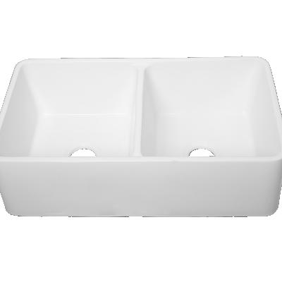 China Without Faucet Double Kitchen Bowl Kitchen Sinks American Butler Ceramic Sink Farmhouse Sink for sale