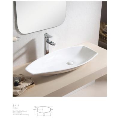 China Competitive Price Bathroom Vanity Ware Porcelain White Marble Ceramic Sink Hand Wash Basin Sanitary Art Modern Cheap Oval Basin for sale