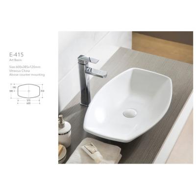 China Modern Premium White Sanitary Ware Rectangular Basin Designs Art Basin Table Top Basin Bathroom Sink for sale