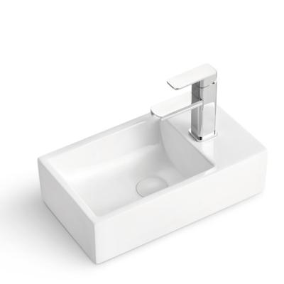 China Hotel Supplier Modern Rectangular Bathroom Hand Basin Single Hole Art Wash Basin Good Quality for sale