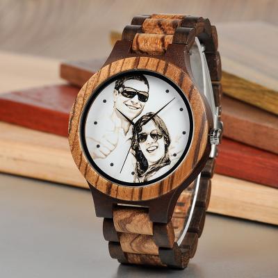 China Chronograph BOBO BIRD Luxury Wooden Watches Men Make Custom Watch Engraving Logo Photo Custom Watch As Gift for sale