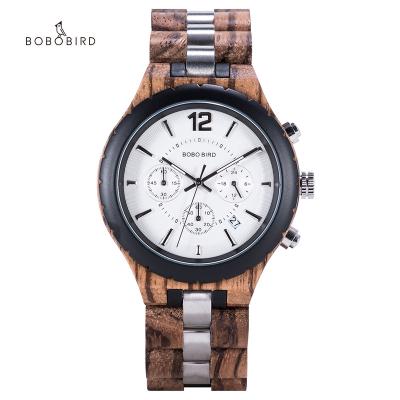 China Date Shenzhen BOBO BIRD Automatic Wood Watches OEM Private Logo Watch With White Dial Automatic Movement Life Watch for sale