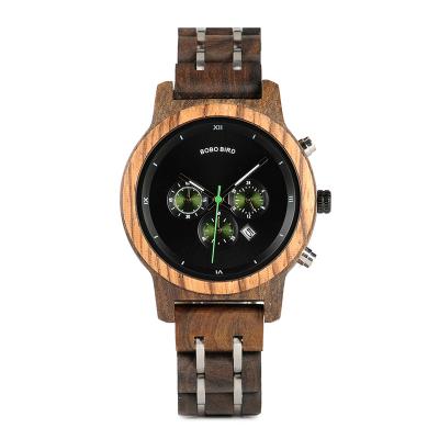 China Hot Sales BOBO BIRD Custom Wooden Case Chronograph Chronograph Watch Multifunctional Wooden Watches Style Ladies for sale