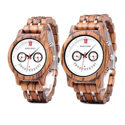 China Top Brand Automatic Wholesale Wooden Watch Date Stainless Steel With Low MOQ Wooden Luxury Wrist Watch Running Watch for sale