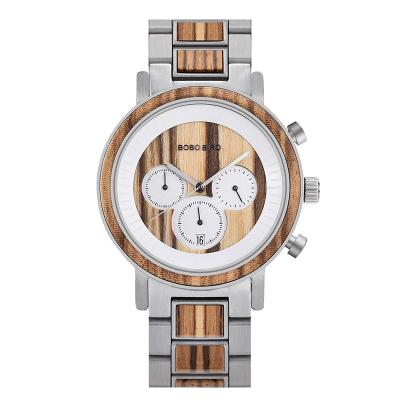 China Date BOBO BIRD Automatic Watches Wood Finished Engraved Your Own Brand Design Logo Dial Back Cover Watch Special for sale