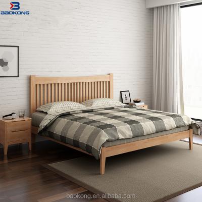 China New Design Style Pure Solid Wood High Back Double Bed Solid Wood Furniture for sale