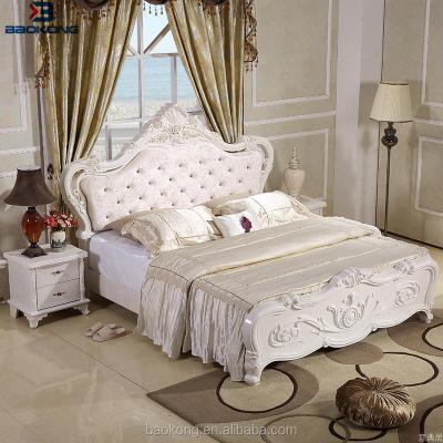 China Simple Elegant Modern Fabric Western Style Platform King Size Double Bed for sale