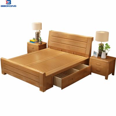 China Durable Modern Home Master Double Room Wedding Furniture Wooden Bed for sale