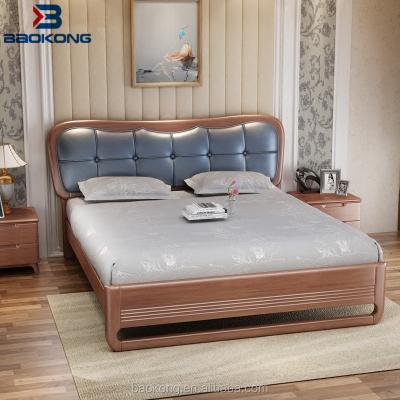 China New Design PU Leather Headboard Solid Wood Headboard Bed Frame Bed for sale