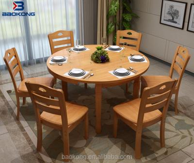 China Modern Solid Wood Furniture Round Dining Table Set Space Saving Wood Furniture for sale