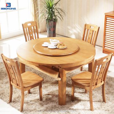 China Collapsible Round Folding Dining Table With Wooden Revolving Center Top for sale