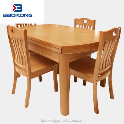 China Antique Furniture Solid Wood Folding Solid Wood Home Dining Table and Chair Set for sale