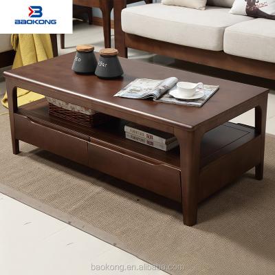 China Solid Wood Wooden End Table Living Room Handmade Rubber Wood Coffee Table for sale