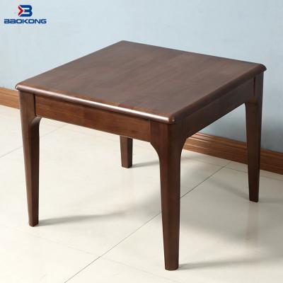 China Corner Rubber Wood Table Living Room Square Coffee Solid Wood Wooden Table for sale