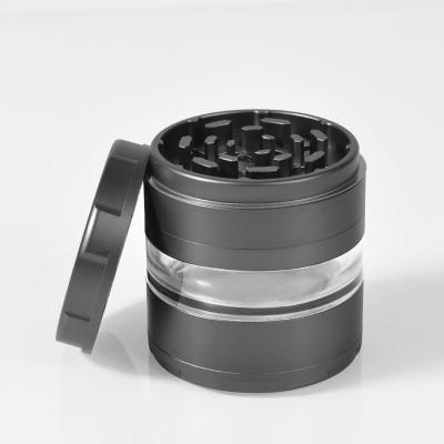 China New CNC Sharp Teeth Logo Accessories 2.5inch Printing Smoking Grinder 4 Layers Tobacco Herb Grinder for sale