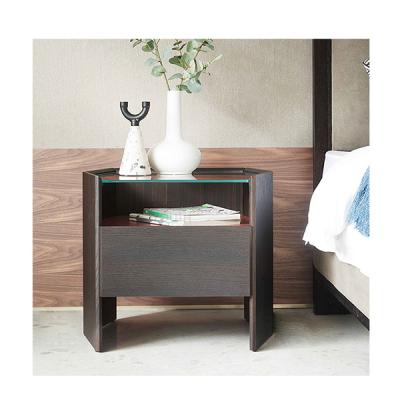 China Painting Table Side Table Night Stand (Size) Modern Design Bedroom Furniture Adjustable Tempered Glass Wooden Stand for sale