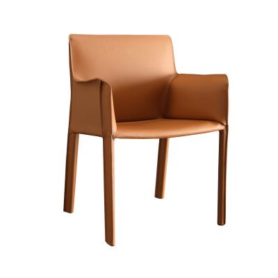 China (Height)New Design Adjustable Hotel Restaurant Chairs Modern Metal Frame Leather Covered Dining Chair for sale