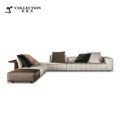 China Modern Simple Style Foldable Premium Leather Sectionals Sofa For Living Room Furniture for sale