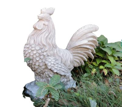 China Art Decor XUBANG Life Size Stoneware Chicken Figurine Farmhouse Rooster Custom Garden Decoration Statue Animal Sculpture Rooster for sale