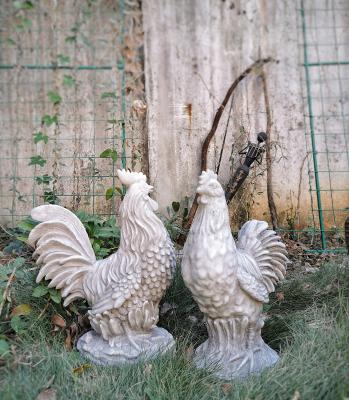 China Art Decor XUBANG Garden Stone Rooster Decorative Roosters Shaped Crafts Animal Decoration For Outdoor Yard Statue for sale