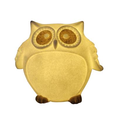 China Animal Lighting Owl Lamps Figurine Decorative Statue Sandstone Indoor Landscape Table Art Decor XUBANH for sale