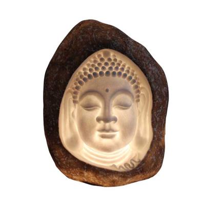 China Transitional Decor Buddha Head Sandstone Buddha Garden Statue For European American Market for sale