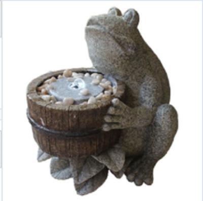 China XUBANG Contemporary Natural Garden Statue Pet Sandstone Frog Water Fountain With Led for sale