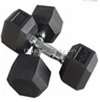 China Universal Wholesale Gym Other Accessories Black Fixed Rubber Coated Dumbbell for sale