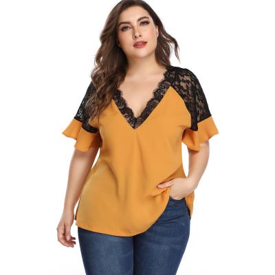 China Factory Custom Breathable Plus Size Women's Clothing Streetwear Casual Short Sleeve Cutout V-Neckline Sexy Lace Up Casual Oversized Women T-Shirt for sale