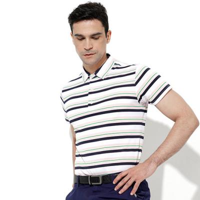 China Wholesale High Quality Cotton Mens Breathable Stripe OEM Factory 100% Short Sleeve Golf T-Shirt Polo Shirts For Men for sale